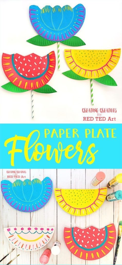Blumen aus Pappteller
